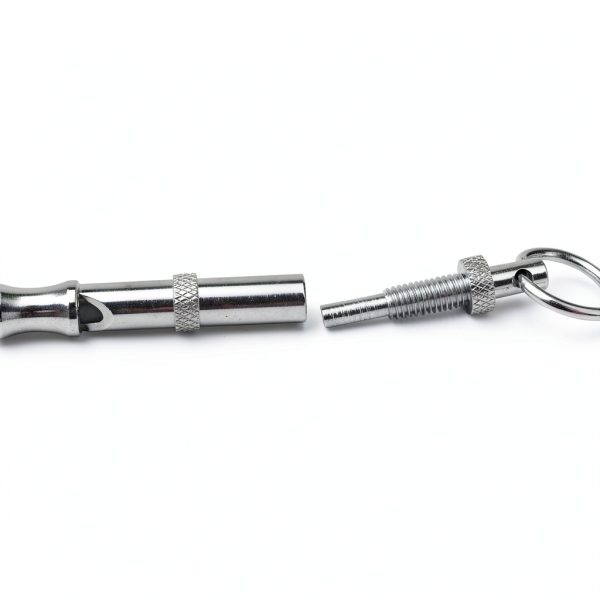 Silver Pets Whistle Adjustable Pet Training Sound Control Stainless Steel Puppy Bark Whistles with Suspendable Key Chain Dogs Training and Behavior Aids-1