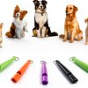 Weewooday 5 Pieces High Pitch Plastic Dog Whistles for Recall Training, Dog Training Whistle with Lanyards and Key Rings (Black, Orange, Blue, Purple, Green)-6