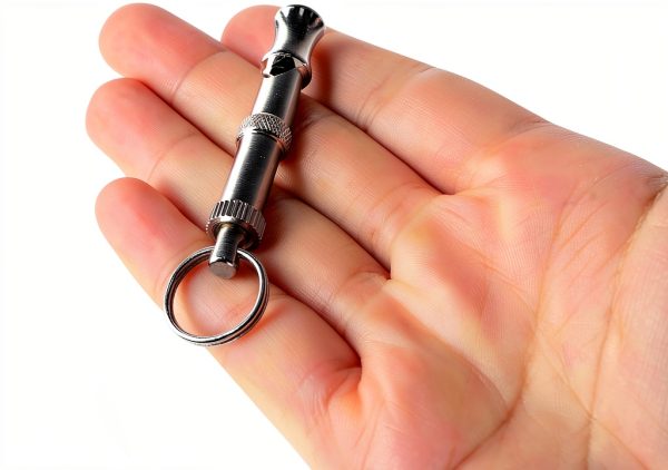 Dog Whistle Uxcell Adjustable Pitch Whistle with Keychain Silver Tone-6