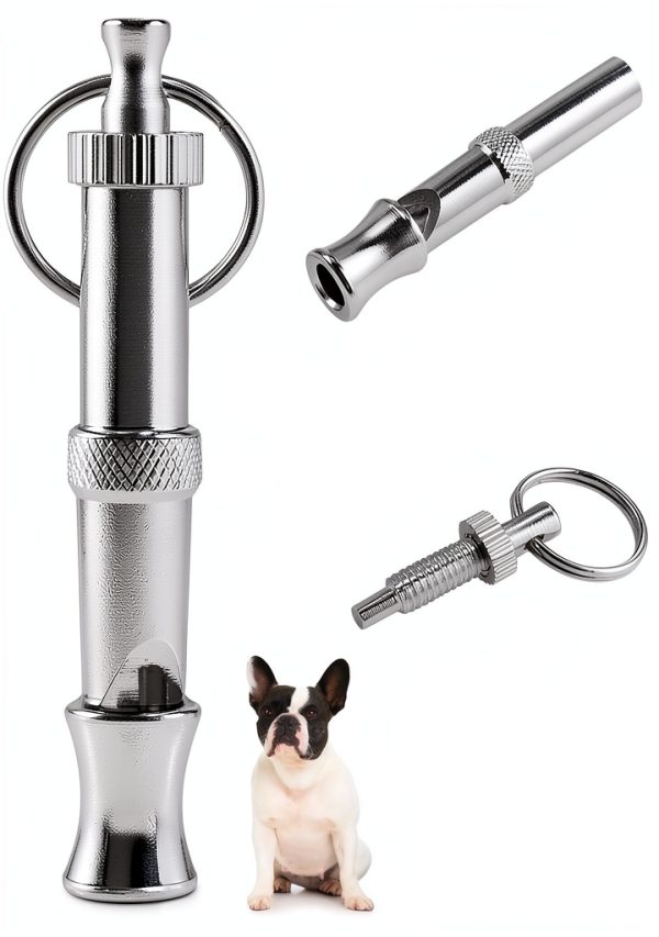 Dog Whistle Uxcell Adjustable Pitch Whistle with Keychain Silver Tone-1