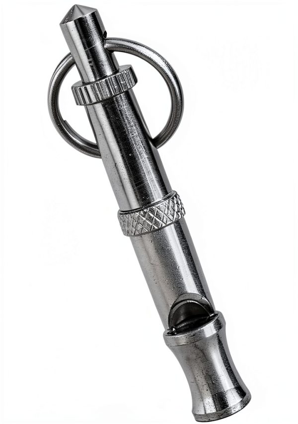 Silver Pets Whistle Adjustable Pet Training Sound Control Stainless Steel Puppy Bark Whistles with Suspendable Key Chain Dogs Training and Behavior Aids-0