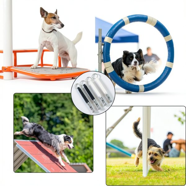 Dog Whistle 4 Pack Ultrasonic Silent Training by Skrfren Black-6