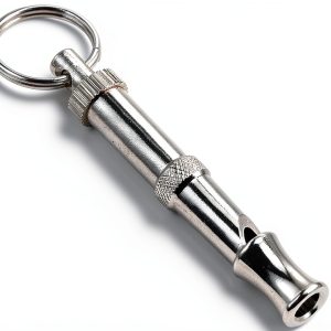 Dog Whistle Uxcell Adjustable Pitch Whistle with Keychain Silver Tone-0