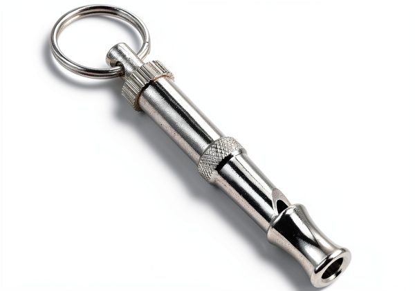 Dog Whistle Uxcell Adjustable Pitch Whistle with Keychain Silver Tone-0