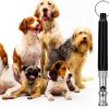 Dog Whistle 4 Pack Ultrasonic Silent Training by Skrfren Black-4