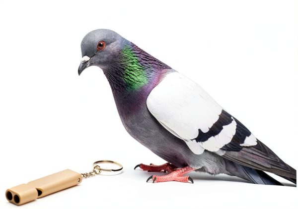 Birds Whistle DQITJ Stainless Steel Training Flute for Pigeons Black-2