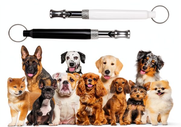 Dog Whistle 4 Pack Ultrasonic Silent Training by Skrfren Black-2