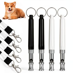 Dog Whistle 4 Pack Ultrasonic Silent Training by Skrfren Black-0