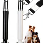 Dog Whistle to Stop Barking, 2 Pack Ultrasonic Silent Adjustable Training Whistle with Lanyard (Black+White)-0
