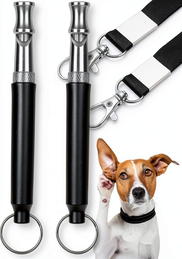 Dog Whistle Reddeda 2 Pack Black Ultrasonic Silent Whistle-0