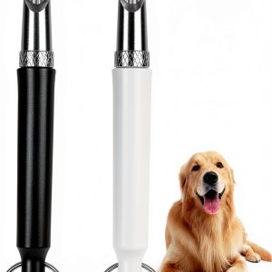 2 Pack Dog Whistle, Dog Whistle to Stop Barking Neighbors Dog, Adjustable Ultrasonic Silent Dog Whistle, Professional Recall Dog Training Whistles, with Lanyard (Black and White)-0