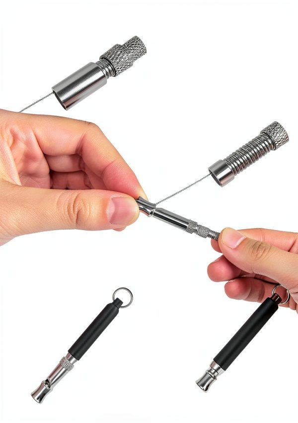 Dog Whistle NIKIMORE 2-Pack Silent Ultrasonic Lanyard Black/White-5
