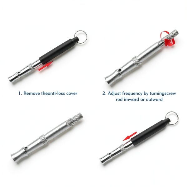Dog Whistle to Stop Barking, 2 Pack Ultrasonic Silent Adjustable Training Whistle with Lanyard (Black+White)-3
