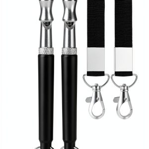 Dog Whistle NIKIMORE 2-Pack Silent Ultrasonic Lanyard Black/White-0